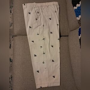 Womens Capri Pants, Sz 14, White W/ Beach Motif Embroidery, By Kim Rogers.